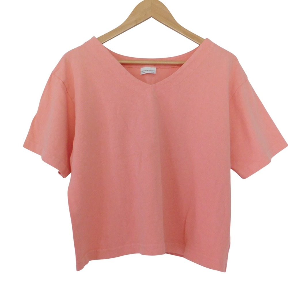 bryn Walker Peach V-Neck Crop Top